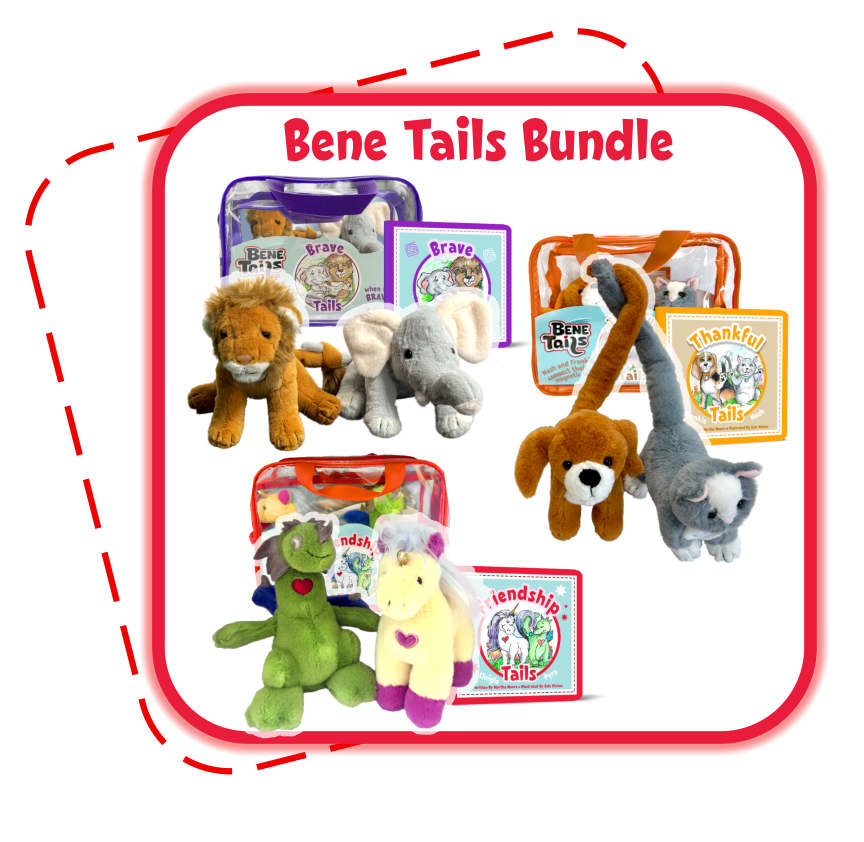 Bene Tails Bundle with various plush toys and packaging on a white background