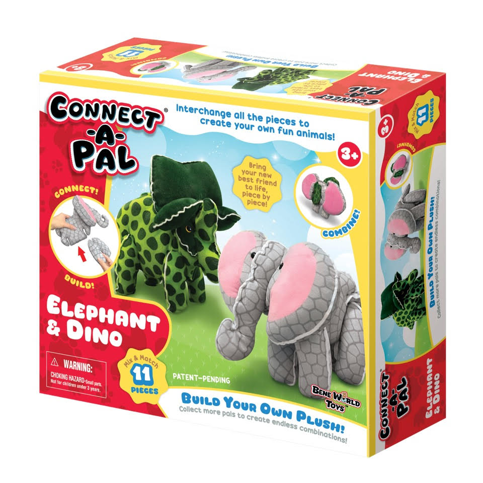 NEW AND COMING SOON--Connect-A-Pal® Build With Plush Elephant & Dino Kit